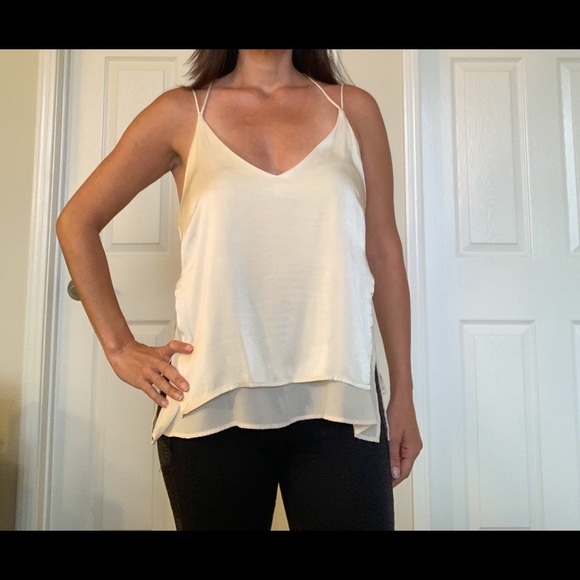 Champagne Colored Strappy Camisole Small - Picture 3 of 5